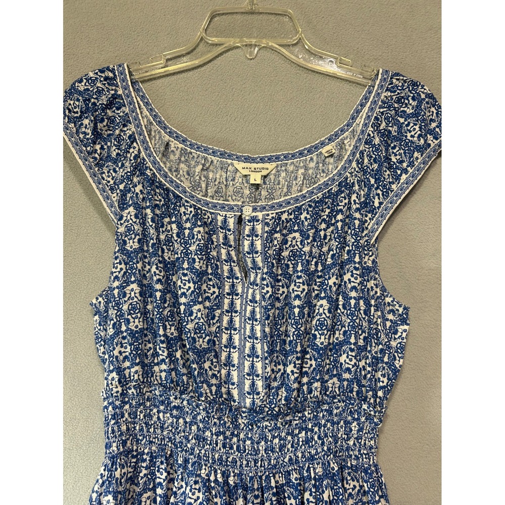 Boho Blue Floral Maxi Dress - Unbranded - Picture 3 of 8